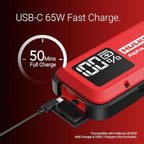 Hulkman Alpha Ultra Red, 1250A 44.4Wh Jump Starter, Power Without The Bulk, Car Battery Jump Starter & Jump Box with 2.9" Smart Display, 50-Min Full Charge, Jumper Cables for 7.0L Gas/4.0L Diesel