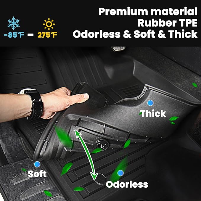All Weather Cargo Mat Fit for Kia NIRO 2026-2023 (Not for PHEV or EV) TPE Rubber Cargo Liner Set NIRO Accessories All Season Guard Odorless Anti-Slip Trunk Tray Black