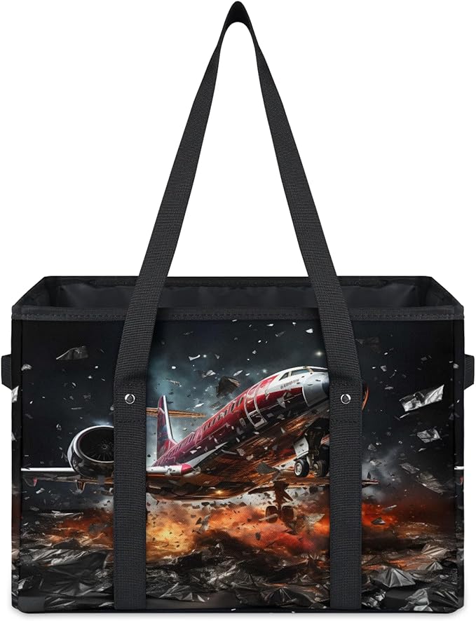 Reusable Grocery Bags Heavy Duty Shopping Bags Foldable Large Tote Bags with Long Handles & Hard Bottom