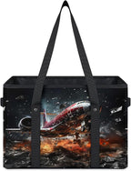 Reusable Grocery Bags Heavy Duty Shopping Bags Foldable Large Tote Bags with Long Handles & Hard Bottom