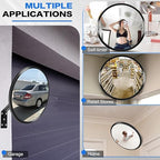 12” Acrylic Convex Mirror Convex Security Corner Mirrors, Adjustable Fixing Bracket with Wide Angle, Indoor Outdoor Curved Safety Mirror for Room Driveway Parking Garage Office