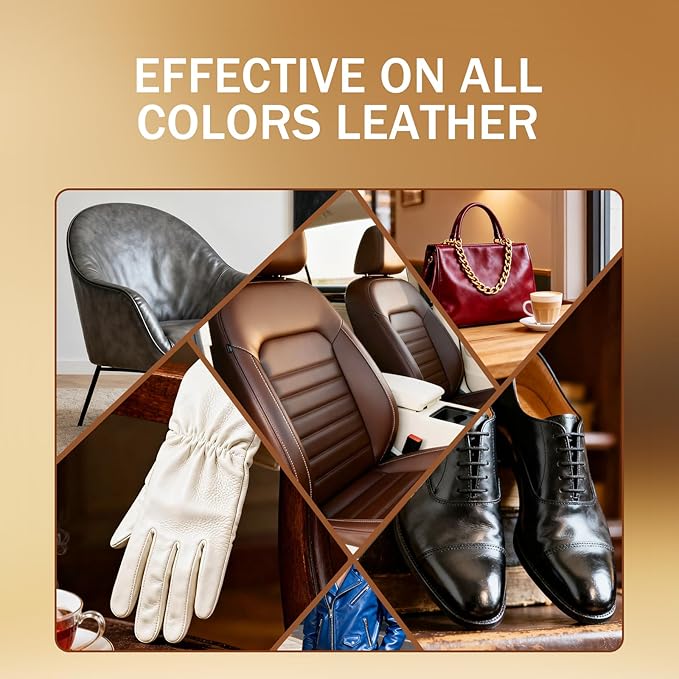 Leather Cleaner and Conditioner Kit, Leather Care for Car Seats, Furniture, Couches, Boots, Bags & More, Safe for Any Color, 
