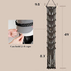 jontell Ball Cap Holder-1 Pack/Up to 14 Caps-Hat Organizer for Baseball Caps Display, Macrame Hat Rack for Wall, Boho Handmad