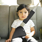 Kids Seat Belt Cover Pads, Universal Seat Belt Adjuster for Kids, HNHUAMING Kid's Shoulder & Belly Protective Padding for Travel, Soft Breathable Car Seat Straps Pads for Children, Black