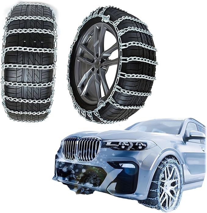 Quick Fit Automotive Snow Chains for Emergency Use Easy Installation Without Tools for Cars Minivans and Small SUVs silver 23