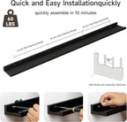 Floating Picture Ledge Shelves for Wall Set of 2, 72 Inches Picture Ledge Shelf with Long Large Nursery Book Shelf for Toys S