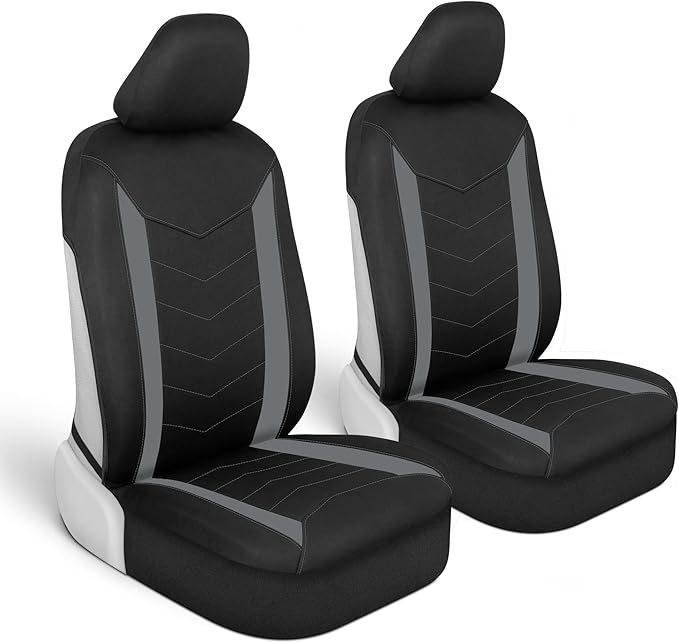 Motor Trend (2) Car Seat Covers for Front Seats with (2) Trimmable Car Floor Mats – Universal Fit Auto Accessories for Cars, 