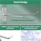 40 Pcs 8"/20CM Stainless Steel Wall Mounted Hooks with Protective Caps and Screws, Coat Bag Hat Utility Hook, Garage Tools St