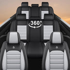 Seat Covers for Ford Expedition Max 2018-2026 8 Seaters, Compatible Airbag Non-Slip Waterproof Leather Seat Protector, Luxury Car Interior Seat Cover Full Set, Black Gray