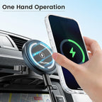 OHLPRO 15W Magsafe Car Mount Charger for iPhone 17, Fast Wireless Charging Magnetic CD Slot Holder with 3M Adhesive Base for Dashboard, Aluminum Shell, Compatible with iPhone 16 15 14 Series, Gray