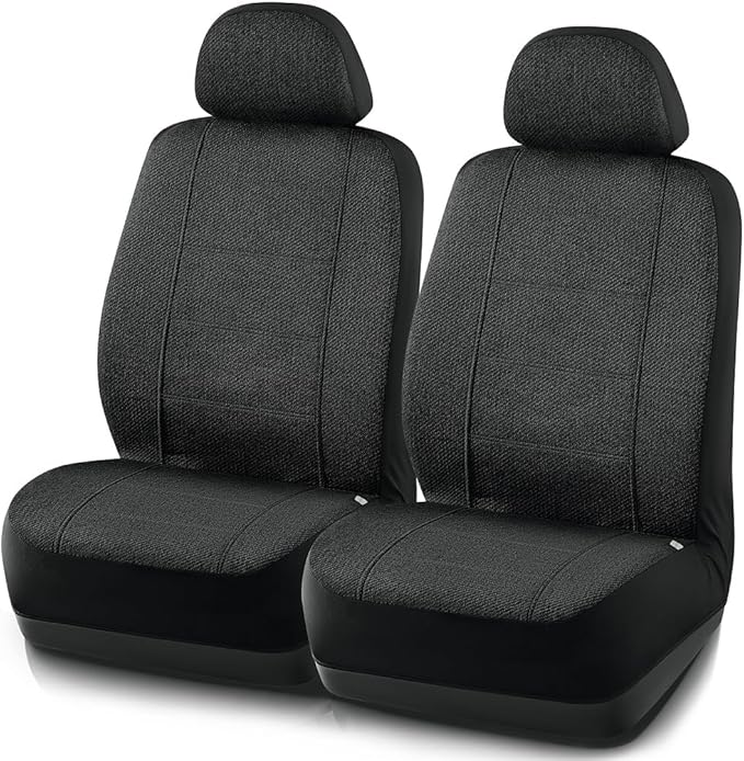 Road Comforts Car Seat Covers for Front Seat, Low Back Heavy Duty Breathable Flax Seat Protector, Airbag, Not Seat Belt Compa
