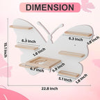 White Butterfly Tonie Shelf Wall Mounted - Tonies Wall Shelf for Toniebox, Charging Station, Magnetic Wood Display Floating S