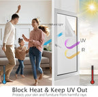 HIDBEA Frosted Window Privacy Film Heat Control UV Blocking, Static Cling Non-Adhesive Reusable Door coverings for Bathroom Home Office (Frosted 17.3 Inch x 13.1 Feet)