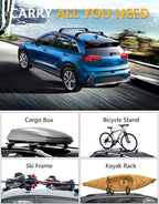 Tuyoung 220lbs Lockable Roof Rack Cross Bars Compatible with KIA NIRO 2017 2018 2019 2020 2021 2022, Heavy Duty Aluminum Roof Rails Crossbars Cargo Bars Canoe Snowboard Rooftop Black Carrier Luggage