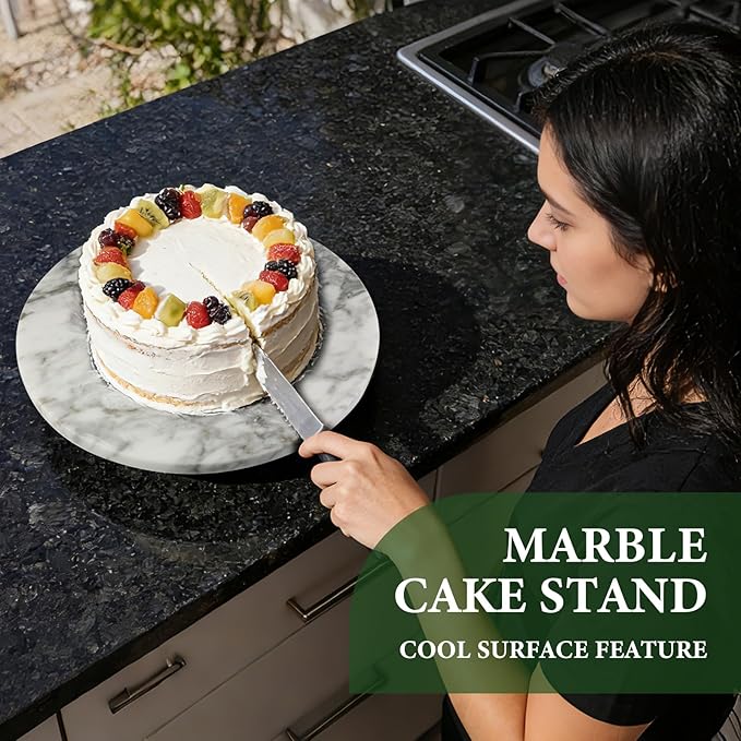 Koville 16'' Marble Lazy Susan Marble Turntable for Kitchen Dinning, Lazy Susans Organizer for Cabinet, Serving Rotation Spin