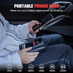 GOOLOO A2 8-in-1 Jump Starter with Air Compressor, Car Battery Booster (Up to 8L Gas/6L Diesel) 150 PSI Cordless Auto-Shutoff Tire Inflator, 12V Supersafe Lithium Jump Box with Jumper Cables