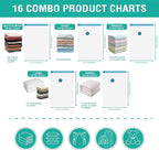 Cozy Essential Vacuum Storage Bags, 80% Compression Vacuum Seal Space Saver Plastic Packaging Bags for Clothes, Blankets, Pil