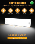 12v LED Interior Light Bar 2376LM DC 12 v Volt led Strip Ceiling Lights Lighting Fixture Inside with On/Off Switch for RV Enclosed Cargo Trailer Van Boat Car Camper (2Pack)