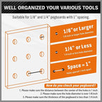HORUSDY 309 PCS Pegboard Hooks Assortment Kit – 17 Types Heavy Duty Peg Board Hooks & Organizer Accessories – Fits 1/8 & 1/4 