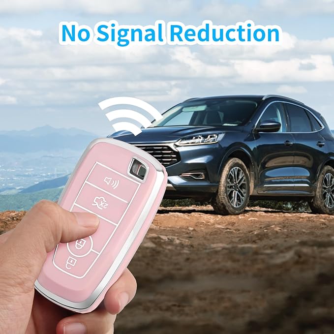 For Ford Key Fob Cover with Keychain, Soft TPU Key Case Shell Full Protection for Ford Explorer Fusion Escape Edge Expedition