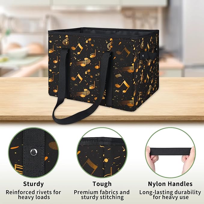 Reusable Grocery Bag, Foldable Large Shopping Tote Bag for Groceries Kitchen Picnic Car Trunk