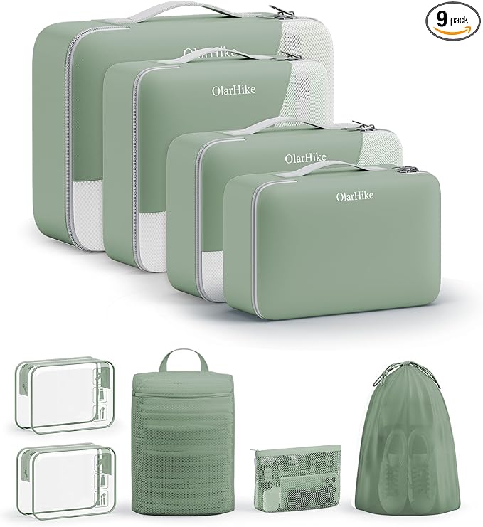 11 Set / 9 Set Packing Cubes for Travel,Gifts for Women Mom Kids,TSA Approved Bags for Makeup, Cosmetic, Toiletry, Organizers