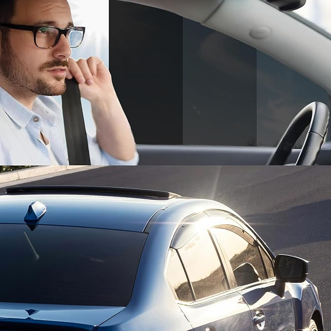 XhuangTech Ceramic Window Film - 15% VLT, 20''x20' Ft Nanoceramic Privacy Film Roll for Side/Rear Windows, Sun & Heat Blocking with Anti-UV Glare Control