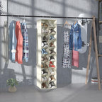 coastal rose Hanging Shoe Organizer for Closet, 20 Sections Hanging Closet Organizers and Storage Shelves, Space Saving Shoe 