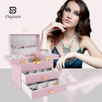 Dajasan Jewelry Organizer Box, Large Jewelry Boxes for Girls, Space-Saving 4 Layers Jewelry Storage Case with Drawer, Gift fo