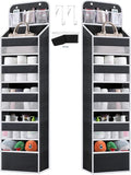 Over the Door Organizer Storage - 5 Tier Hanging Storage shelves Door Organizer with Pockets, Anti Tilt 44 lb Load Behind Doo