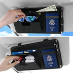 Sun Visor Organizer, Multi-Pocket Auto Visor Organizer for Car, SUV and Truck, Card Holder Glasses Holder for Car Interior Accessories Car Organizers And Storage, Black
