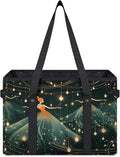 Reusable Grocery Bags Heavy Duty Shopping Bags Foldable Large Tote Bags with Long Handles & Hard Bottom