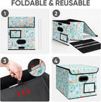 BALEINE File Organizer Box with Lid, Collapsible File Folder Organizer with Plastic Slide, Hanging File Folder Box for Office