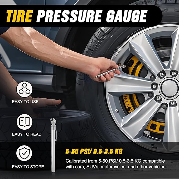 Nilight Car Emergency Kit with Jumper Cable Air Compressor Tire Repair Essential Tools First Aid Alligator Connector Electric