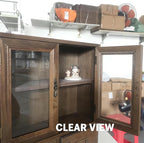 Rosetta Mini Countertop Country Vintage Locker, Wall-Mounted Wood Display with Organic Glass Door, Food Storage, 2 Bottom Dra