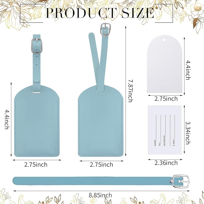 Amylove 48 Sets Leather Luggage Tags Bulk Wedding Favors Luggage Tags for Guests Bridal Gifts Wedding Bridal Shower Gift PU L