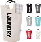 Caroeas 100L Laundry Basket,Large Laundry Hamper, Laundry Bag with Padded Handles, Clothes Hamper Stands Up Well, Collapsible