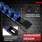 AMM 9-Piece Socket Organizer, 1/2 inch, 3/8 inch and 1/4 inch Drive ABS Tools-Blue Socket Holder,Heavy Duty Socket Racks, Pre