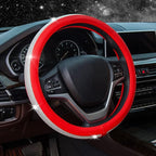 New Diamond Leather Steering Wheel Cover with Bling Bling Crystal Rhinestones, Universal Fit 15 Inch Car Wheel Protector for 