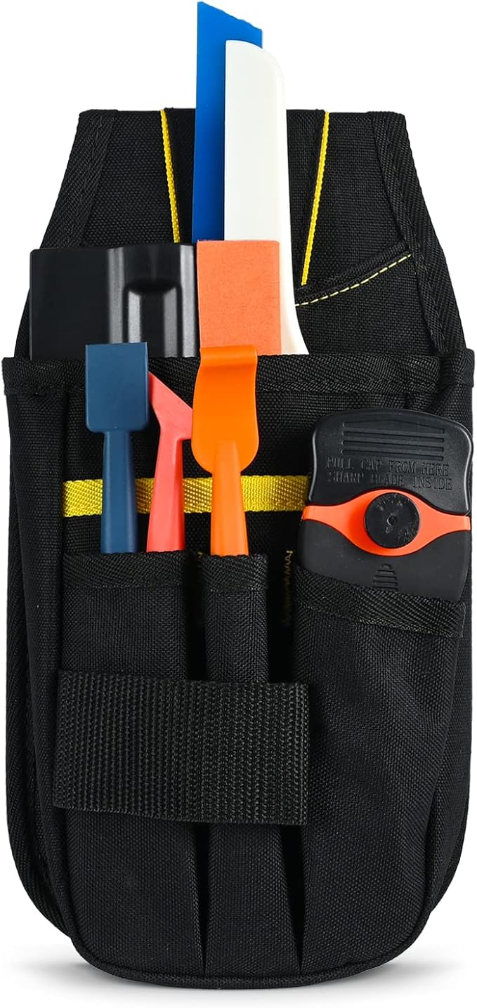 EHDIS Organizer Tool Pouch Multi-Purpose Wrapping Tool Bag Mini Work Holder Heavy-Duty Small Organizer for Car Window Tint Film Installer