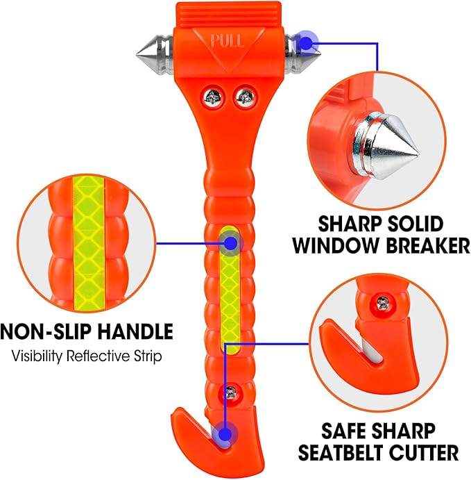 10 Pack Car Safety Hammer, Window Breaker Seatbelt Cutter 2-in-1, Auto Emergency Escape Tool Car Window Breaker Tool, Car Acc