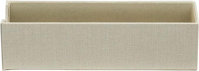 Household Essentials 2-Pack of Drawer Organizers, Sturdy Chipboard With Soft Polyester Cover, Cream Linen