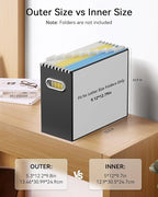 Oterri Cardboard File Organizer Box for Hanging File Folders Letter Size,File Box for Computer Desk,File Cabinet,Working Home