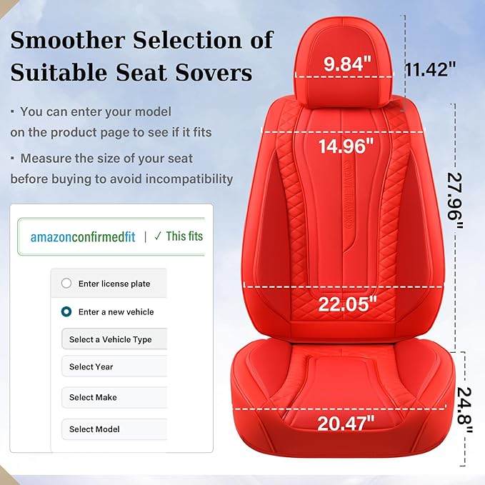Coverado Car Seat Covers Full Set, Front Seat Cover and Back Seat Covers for Cars, Faux Leather Waterproof Seat Covers, Car S