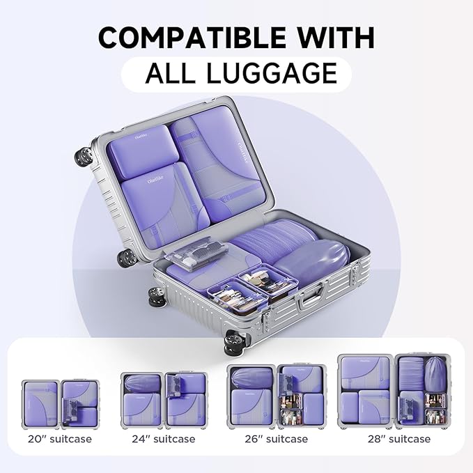 11 Set Packing Cubes for Travel, Gifts for Women Mom Kids,TSA Approved Bags for Makeup, Cosmetic, Toiletry, Suitcase Organize