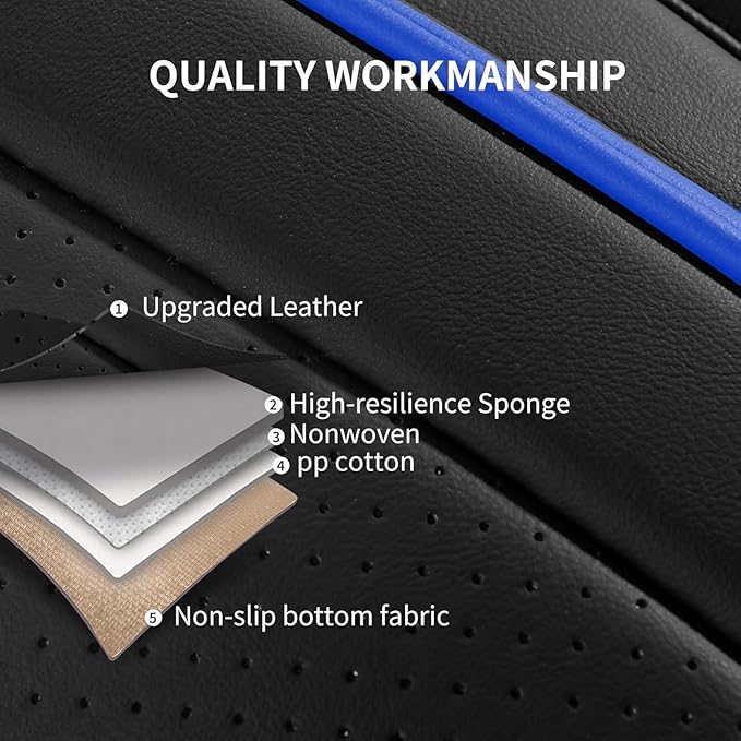 Car Seat Covers, Breathable and Waterproof Faux Leather Automotive Seat Covers, Universal Anti-Slip Driver Seat Cover for Car