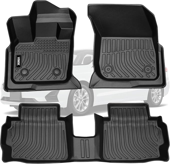 VIWIK Floor Mats Compatible for 2017-2020 Fusion/2017-2020 MKZ, Car Mats All Weather Protection Custom Full Set Floor Liners Include 1st and 2nd Row Front & Rear, Automotive Floor Mats TPE Blac