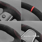 MEWANT DIY Stitching Steering Wheel Cover Wrap for Tesla Model 3 Highland 2023-2025/Model Y 2025 Highland for Tesla Model 3/Model Y Accessories(3D Style)