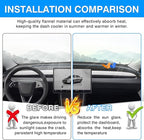 Autorder Dashboard Cover Mat for Tesla Model Y 2025 2026 Accessories Dash Cover Upgrade Flannel Dash Mat Sunshade Glare UV Ra