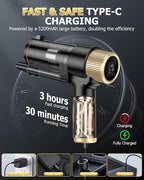 AHNR Handheld Car Vacuum Cleaner Cordless with 16000PA Powerful Suction, 4-in-1 Portable Mini Vacuum Cleaner & Air Duster wit